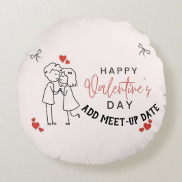 Almofada Redonda Custom MoonRest Round Pillow for Valentine's Day