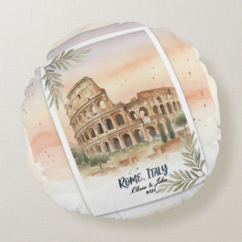 Almofada Redonda Custom Rome Italy Honeymoon or Vacation keepsake