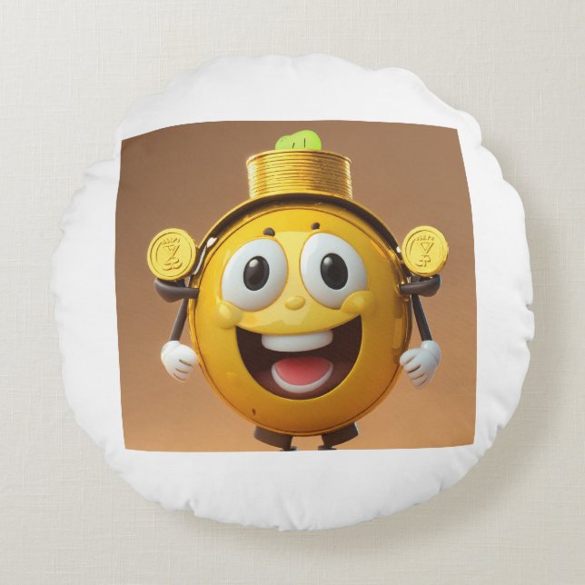 Almofada Redonda Customized round pillow cover, adding a fun . (Frente)