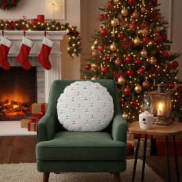 Almofada Redonda Cute Button Snowmen Grey