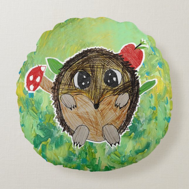 Almofada Redonda Cute Hedgehog (Frente)