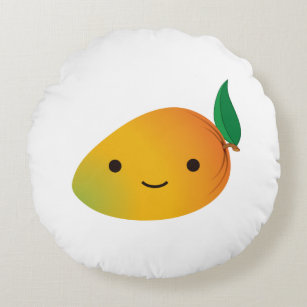 Almofada Redonda Cute Kawaii sorrindo Mango