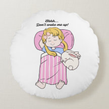 Cute Sleeping Girl Throw Pillow