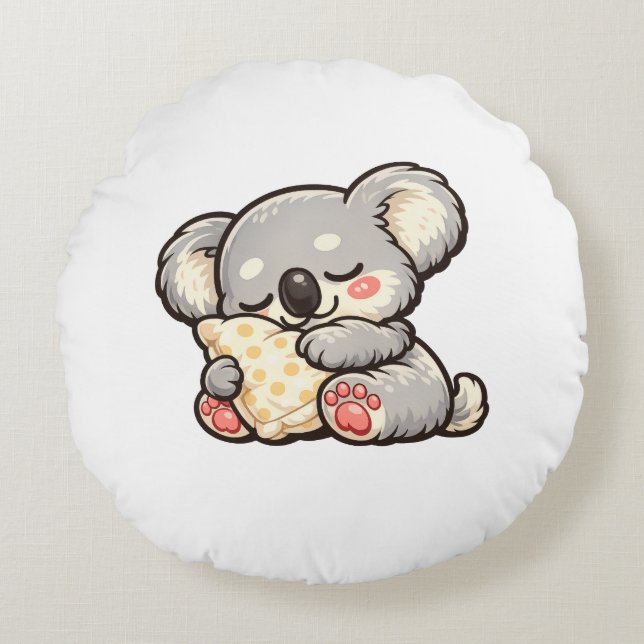 Almofada Redonda Cute Sleeping Koala with Pillow (Frente)