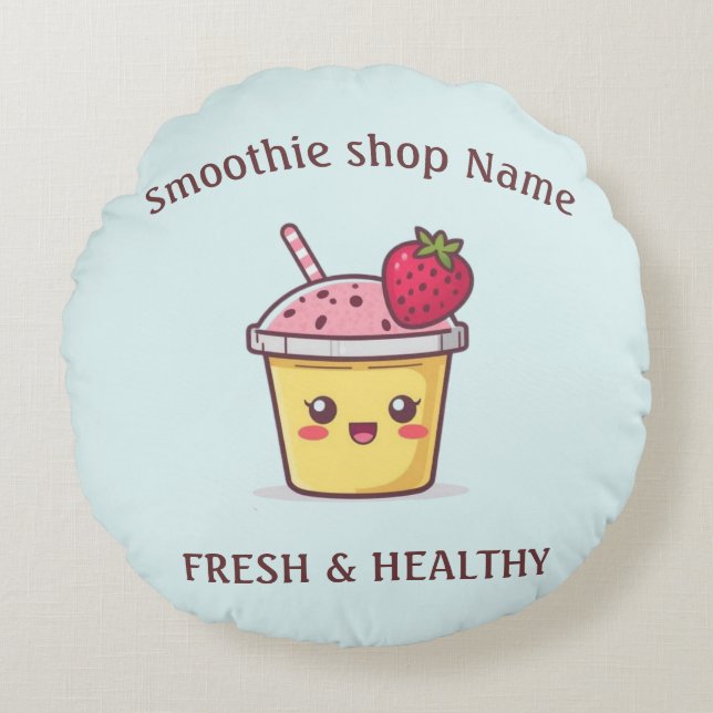 Almofada Redonda Cute Tropical Fruit Smoothies Fruit Kitchen shop (Frente)