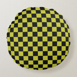 Almofada Redonda Cyber lyme checkerboard pattern