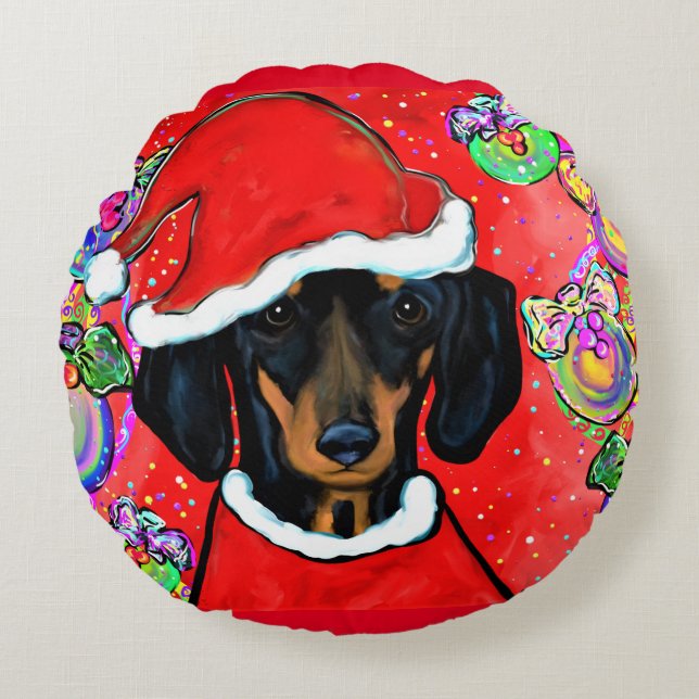 ALMOFADA REDONDA DACHSHUND (Frente)