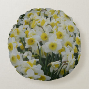 Almofada Redonda Daffodilos brancos