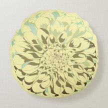 Dahlia flower yellow pillow 