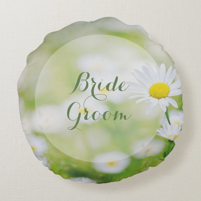 Almofada Redonda Daisy Daisies Fllower Floral Summer Forever (Verso)