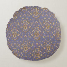 Damasco de Ouro Elegante sobre Azul Periwinkle