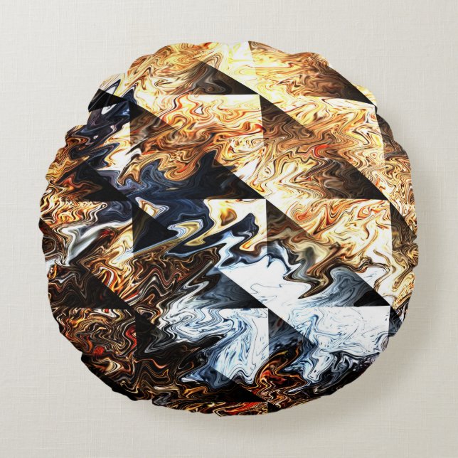 Almofada Redonda Danos de incêndio florestal... (Frente)