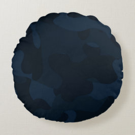 Almofada Redonda Dark Blue Camo Abstract