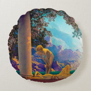Almofada Redonda Daybreak, 1922, por Maxfield Parrish