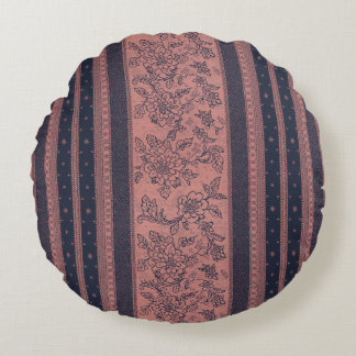 Almofada Redonda de Floral Xadrez Country Vintage