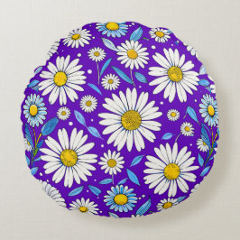 🌼 Almofada Redonda de Folhas de Margarida Decoraç