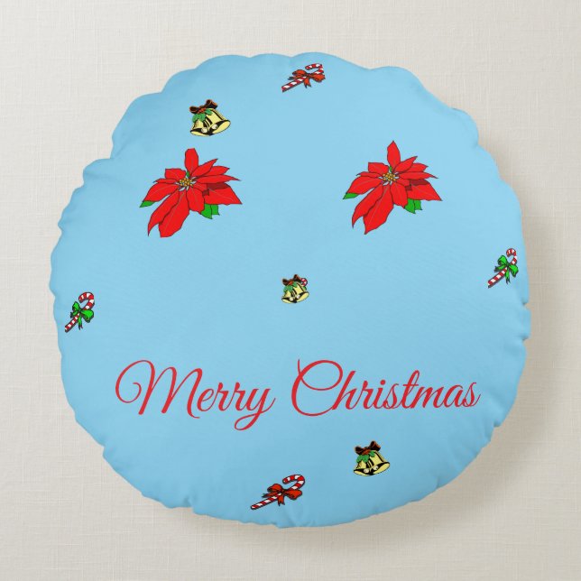 Almofada Redonda de Natal (Frente)