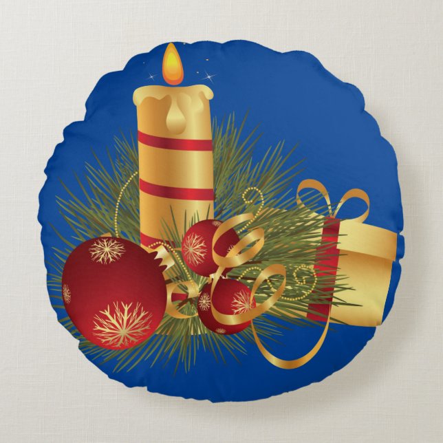 Almofada Redonda de Natal, Vela de Natal (Frente)