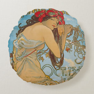 Almofada Redonda Dealers de carruagem por Alphonse Mucha (1902)