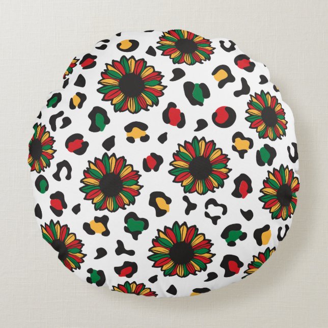 Almofada Redonda Décima Junta celebra a história negra da família m (Frente)