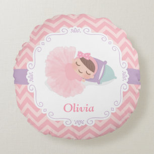 Almofada Redonda Decoração de quarto de bebé menina bailarina adorm