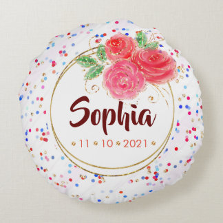 Almofada Redonda Decoração do quarto de crianças personalizadas, fl