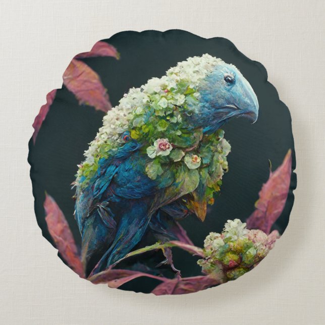 Almofada Redonda Decorative Cushion with Bird Design (Frente)