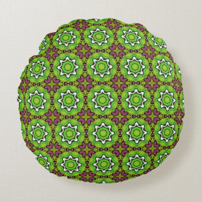 Almofada Redonda decorative pillow featuring a geometric pattern (Frente)