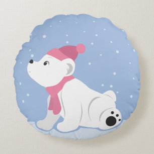 Almofada Redonda Deixe-O Neve! (Polar Bear Cub)