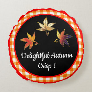 Almofada Redonda Deliciosas Folhas Caprichosas de Outono
