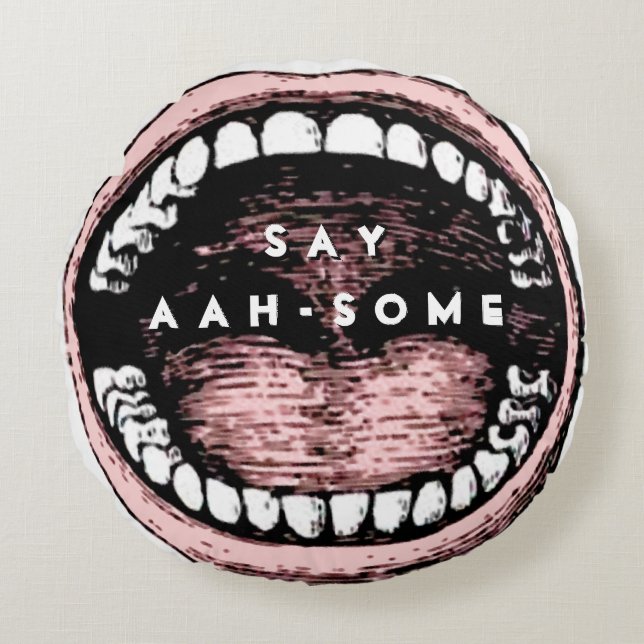 Almofada Redonda Dentista Oferece Escritório Dental (Frente)