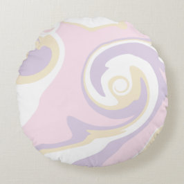 Almofada Redonda Derramar - Rosa Pastel, Amarelo e Roxo