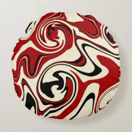 Almofada Redonda Derramar - Vermelho e Creme