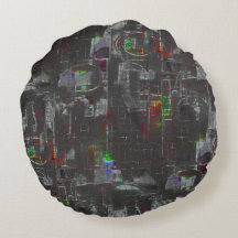 Desenho abstrato colorido em noite escura sob juta