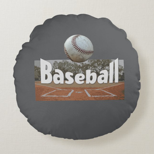 Almofada Redonda desenho de beisebol (Frente)