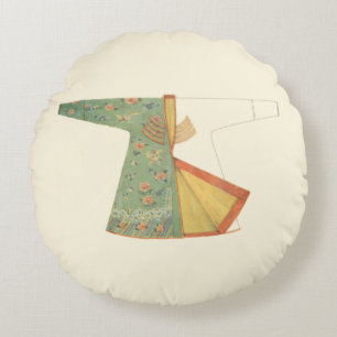 Almofada Redonda Desenho de Kimono semiacabado