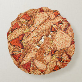 Almofada Redonda Desenho de rocha vulcânica pintado a vermelho lara
