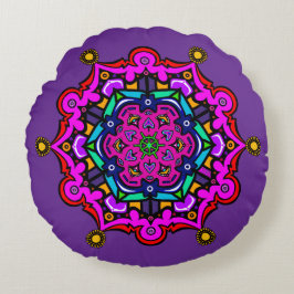 Almofada Redonda Desenho roxo