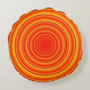 Almofada Redonda Design circular alaranjado brilhante