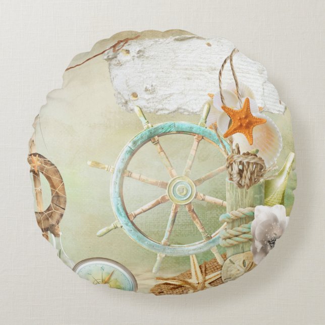 Almofada Redonda Design da Série Náutica 2 (Frente)