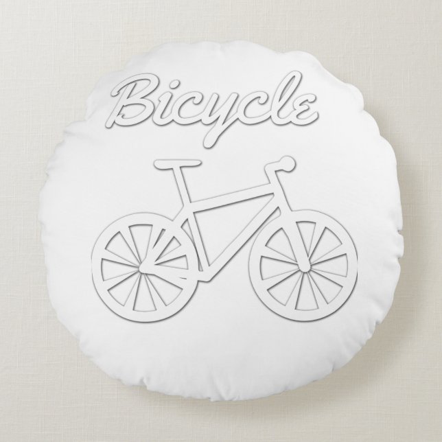 Almofada Redonda Design de Bicicleta Simples (Frente)