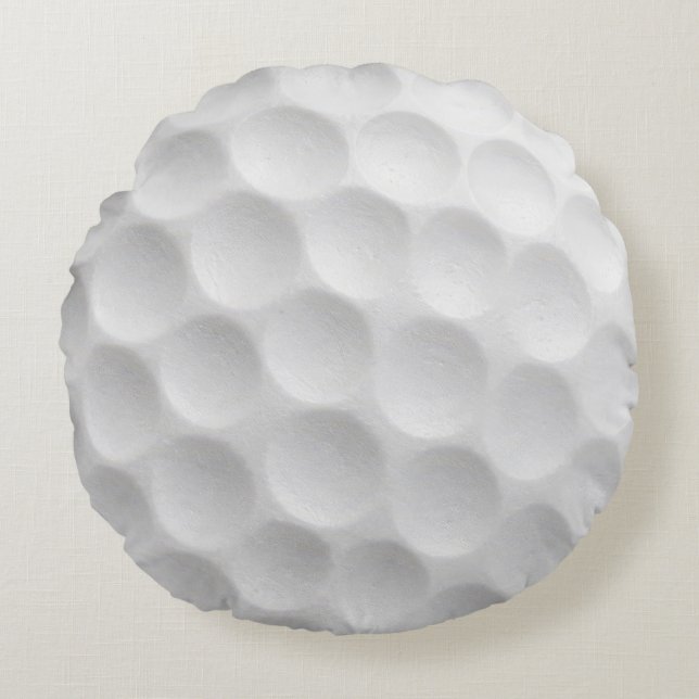 Almofada Redonda Design de bolas de golfe brancas com covinhas (Frente)