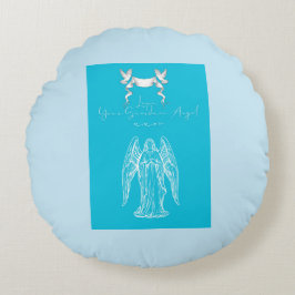 Almofada Redonda Design de Carta de Amor - Amor, Seu Anjo da Guarda