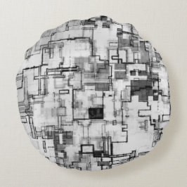 Almofada Redonda Design de Circuito Urbano Digital