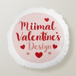 Almofada Redonda Design de Tipografia de Amor Mínimo para o Dia dos