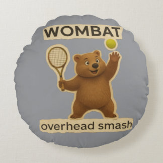 Almofada Redonda Design de Wombat de Tênis Fofo - Animal Australian