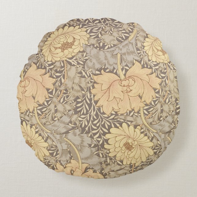 Almofada Redonda Design do papel de parede do "crisântemo", 1876 (Frente)