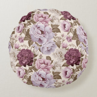Almofada Redonda Design floral com mutação Vintage