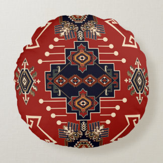Almofada Redonda Design Ornamental Rug: Vintage Geométrico.