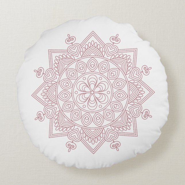 Almofada Redonda Design Round Travesseiro Mandala (Verso)